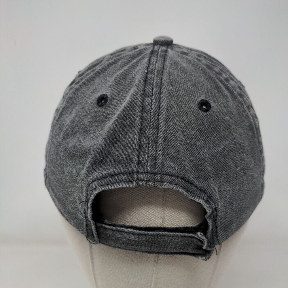 Unbranded Strapback Hat Solid Gray Black Soot Osf… - image 5
